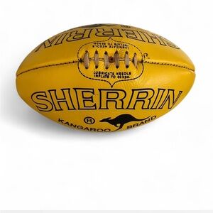 SHERRIN Kangaroo Brand Australian Football Rugby Ball Game Day - BROKEN